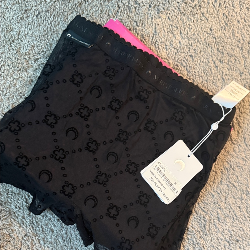 Marine Serre Black Patterned Women Shorts